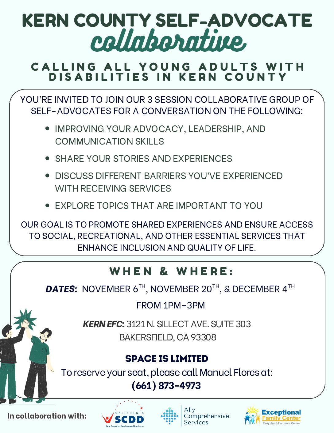 Self-Advocate Collaborative: Nov. 6, Nov. 20, and Dec. 4