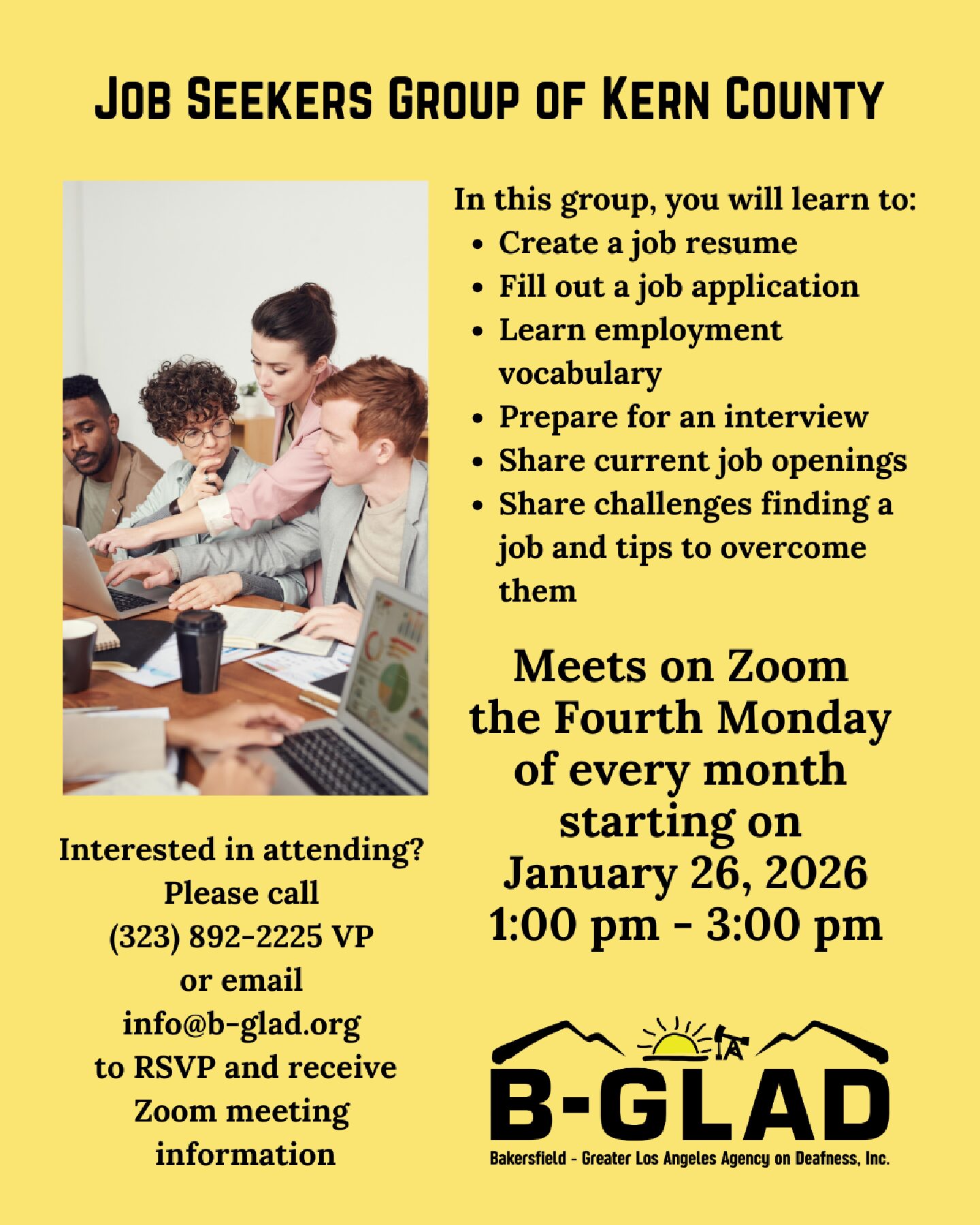 B-GLAD: Job Seekers Group of Kern County
