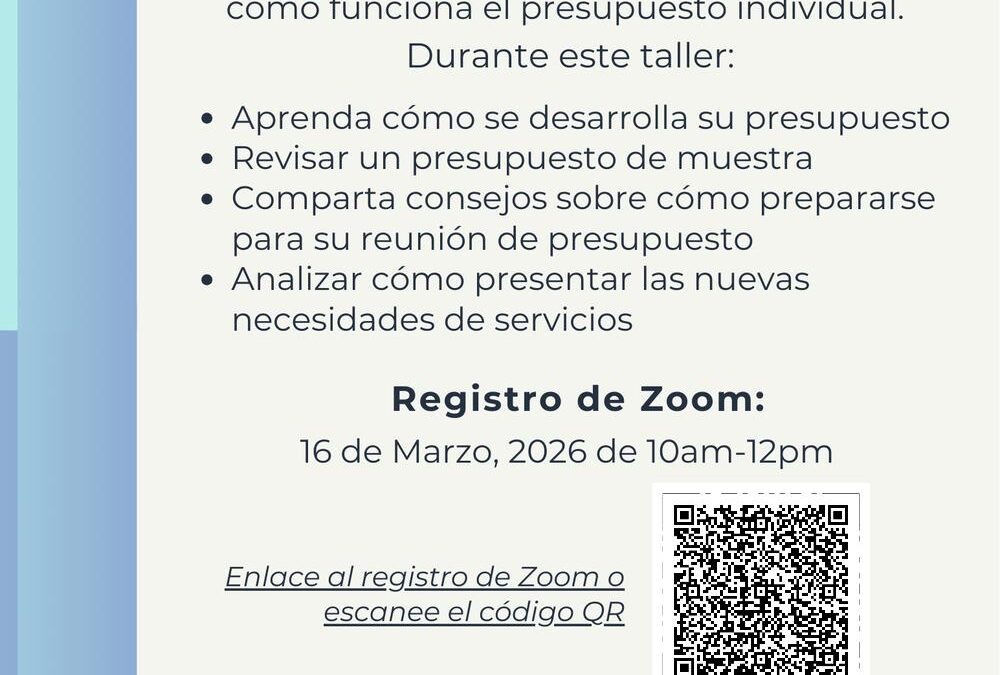 Hablemos de Autodeterminación: Presupuesto Individual 3/16/26