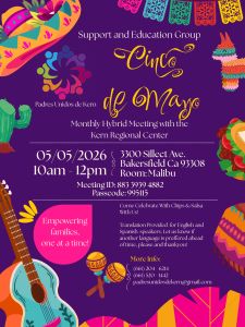 Padres de Unidos Monthly Meeting on 05/05/26 from 10:00-12:00 PM